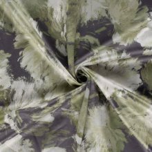 Suede stretch met kaki bedrukking