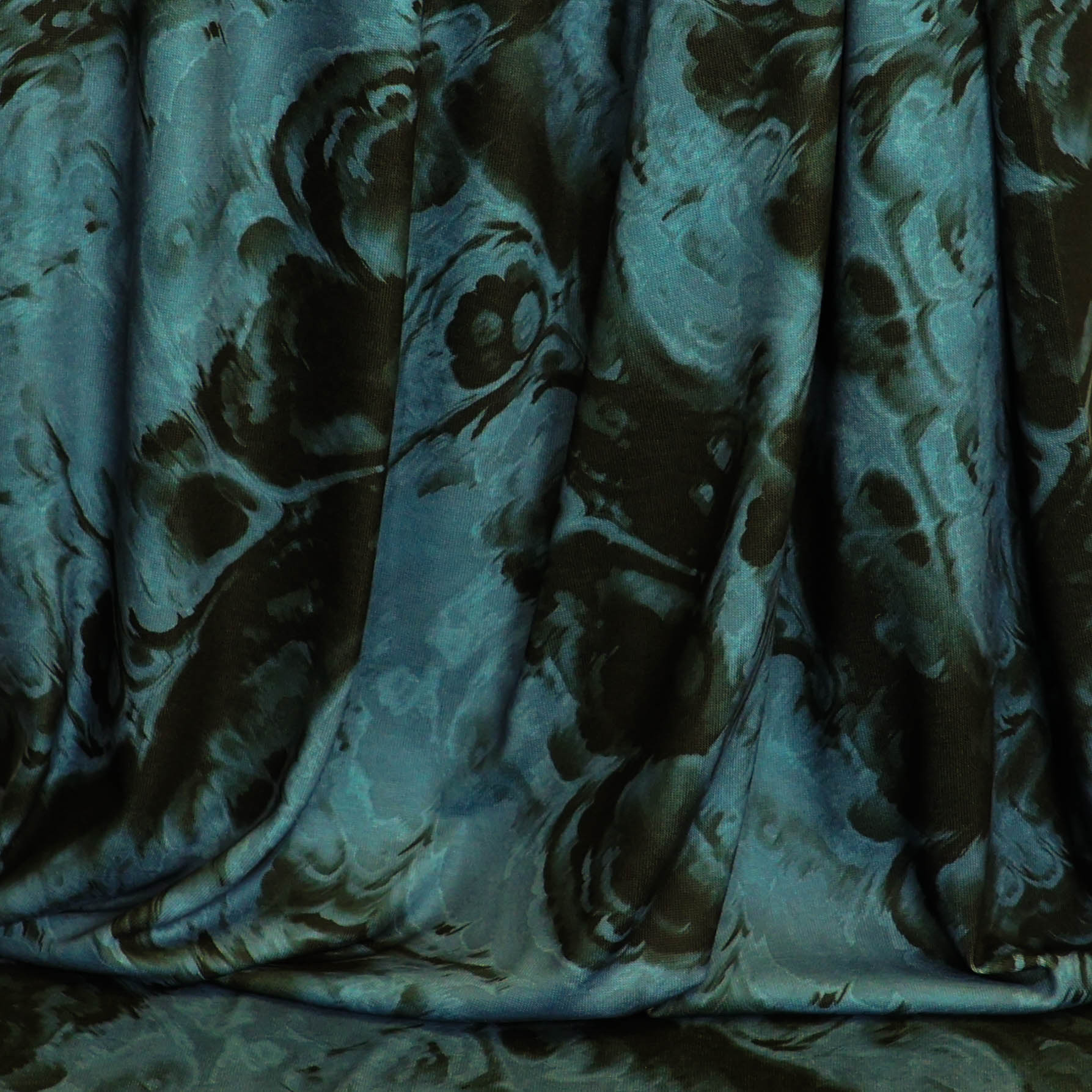 Fijne breistof blauw met marmerpatroon - Knipmode