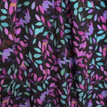 Viscose zwart met bladeren