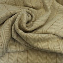 Mantelstof ecru met visgraatpatroon - Knipmode