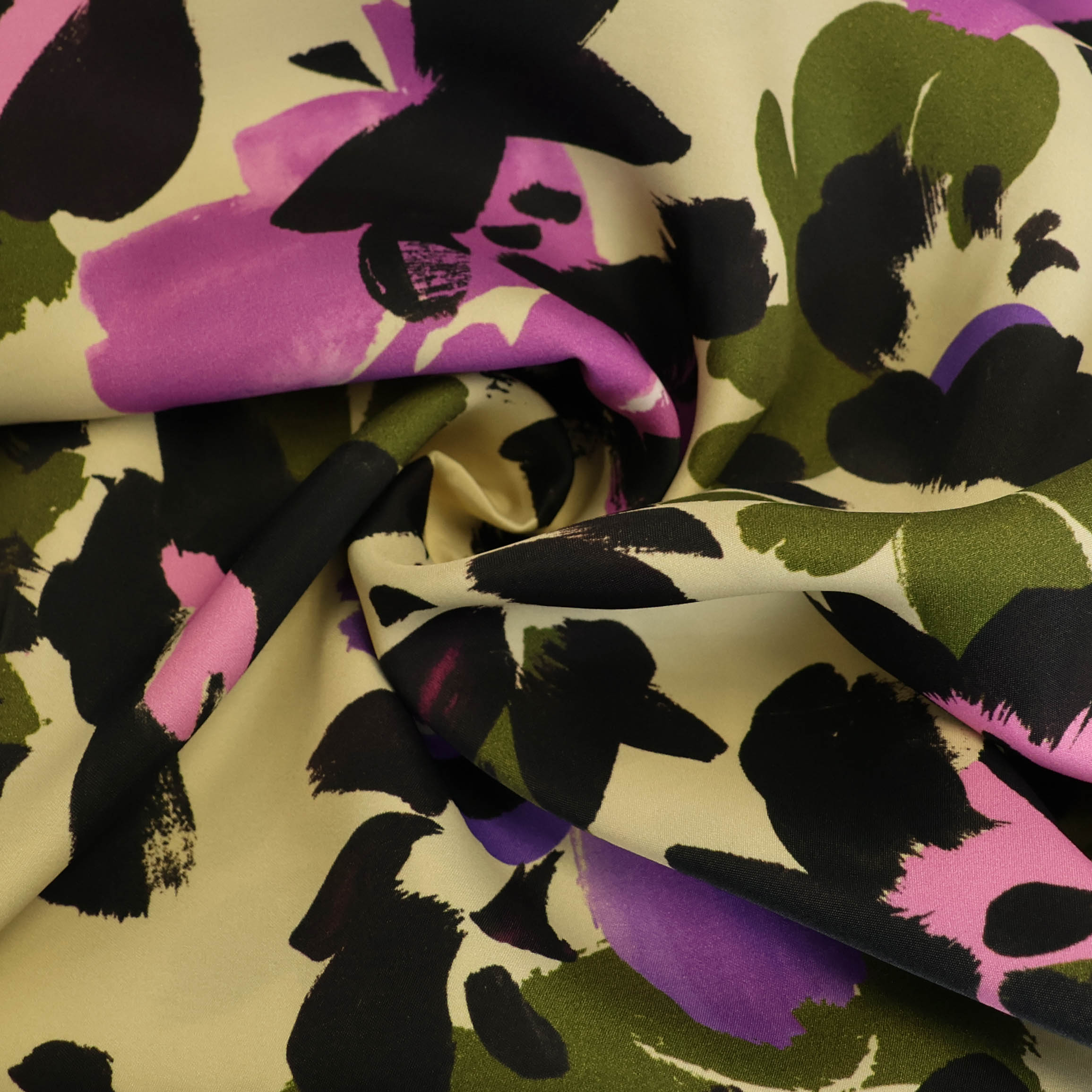 Viscose ecru met print