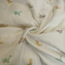 Double gauze wit met dino's