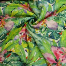 Double gauze met tropische planten