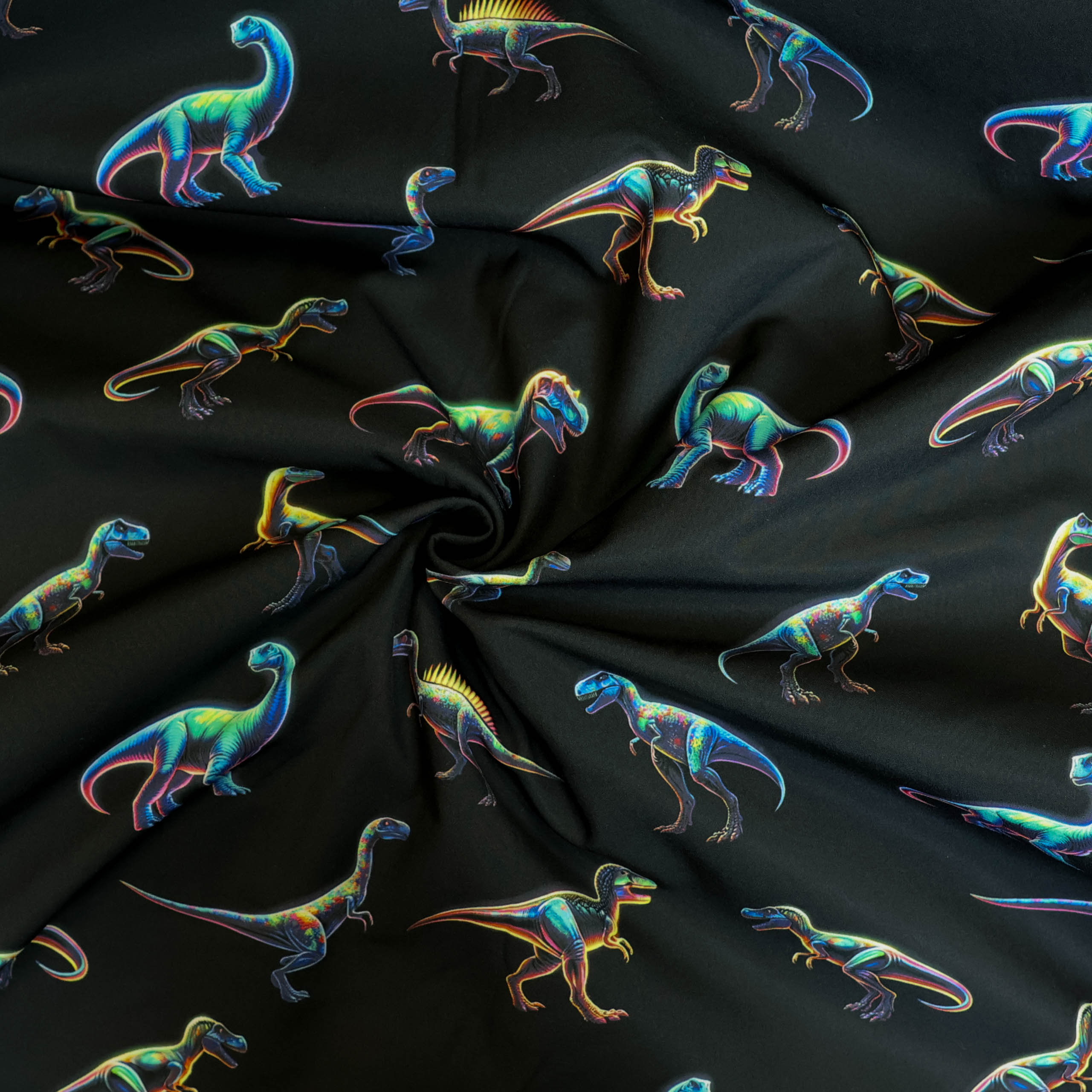 Softshell zwart met dinosaurussen