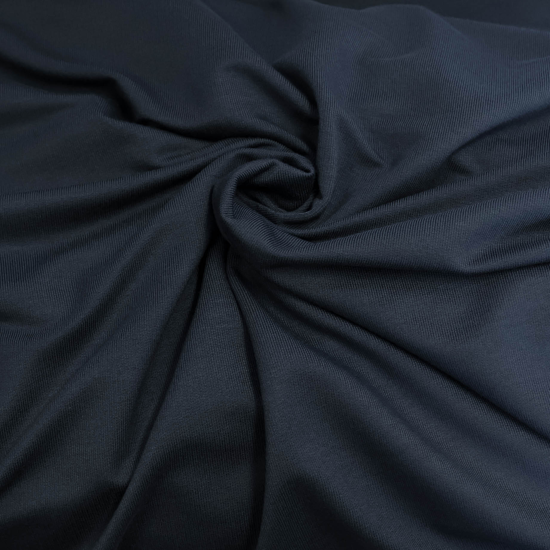 Soepele bamboe french terry navy blauw