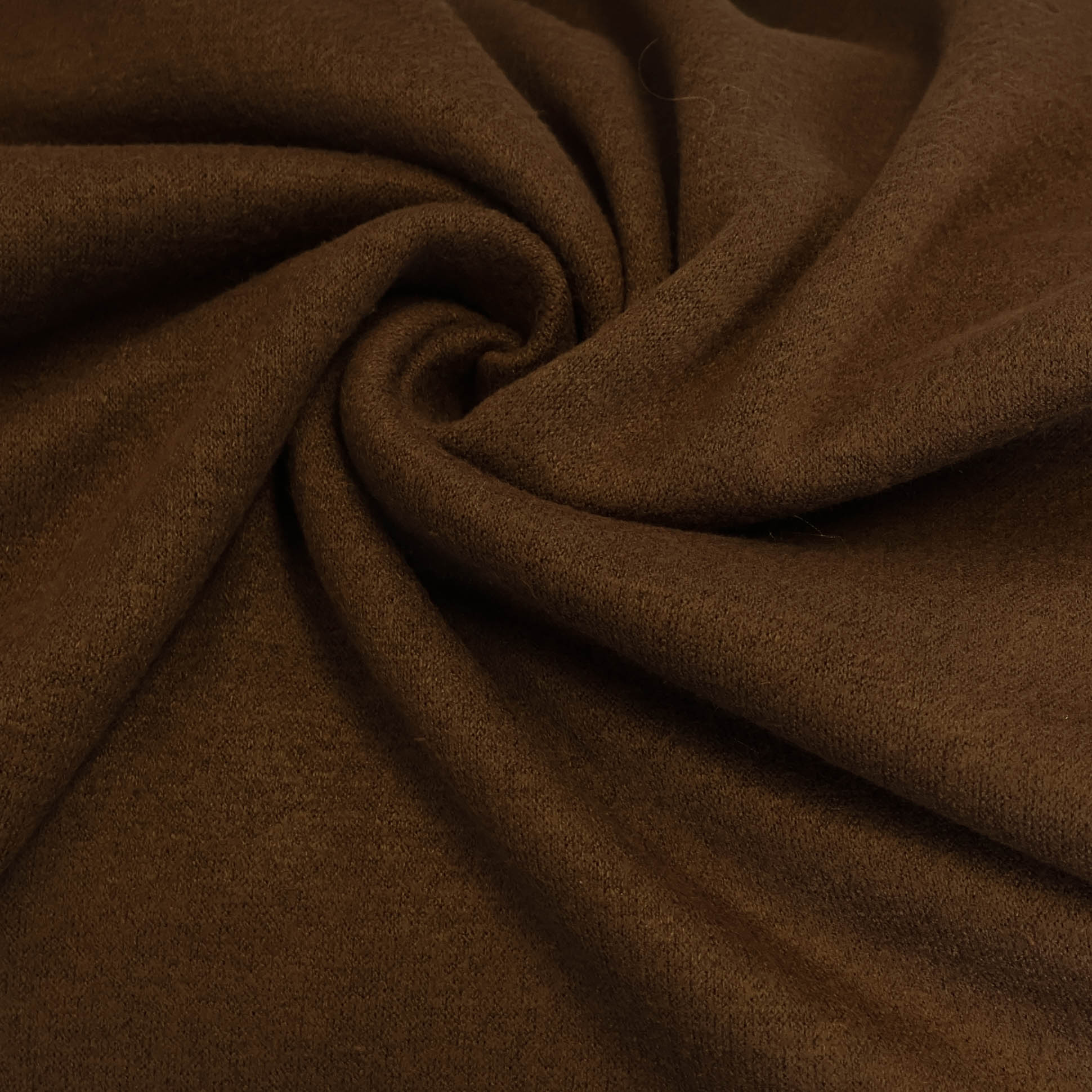 Gebreide stof effen bruin