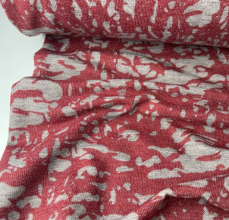 French terry breisel grijs rood patroon