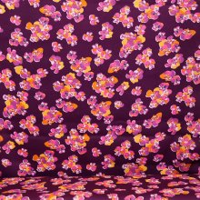 Viscose paars met bloemen