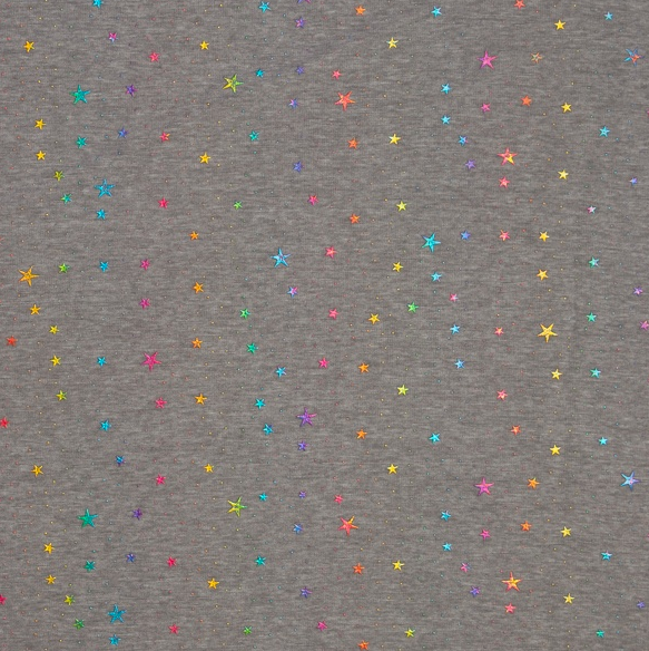 Sweater grijs met gekleurde sterren