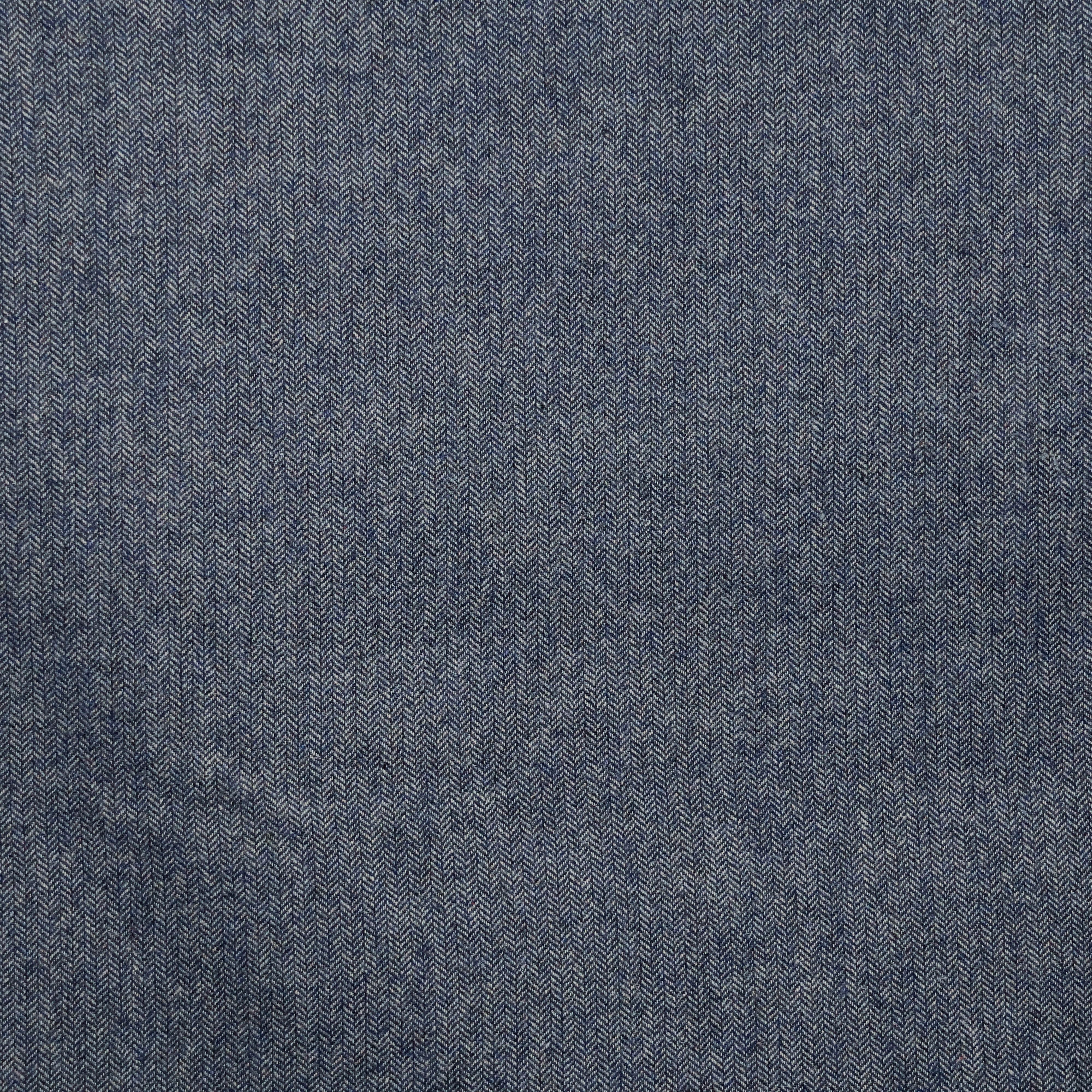 Wolmengeling visgraat blauw wit