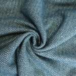 Wolmengeling visgraat blauw wit