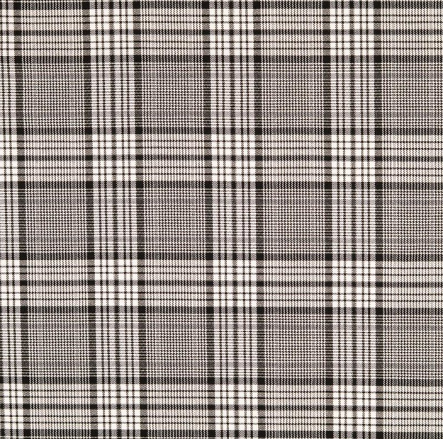 Bengalin stretch geruit zwart wit