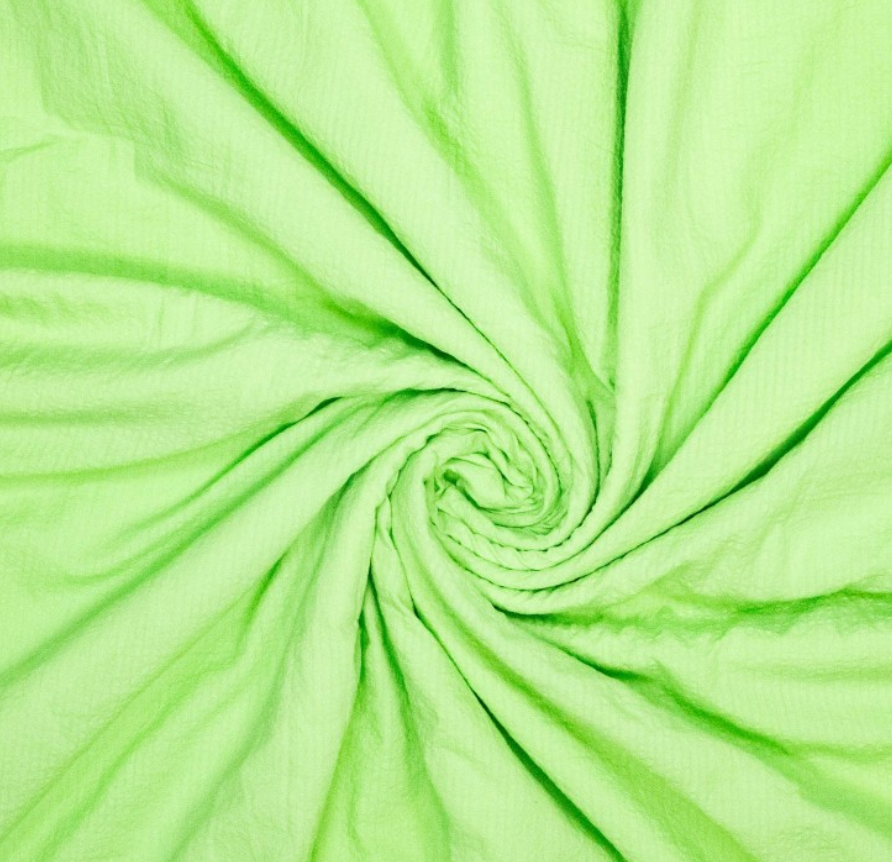 Katoen seersucker lichtgroen