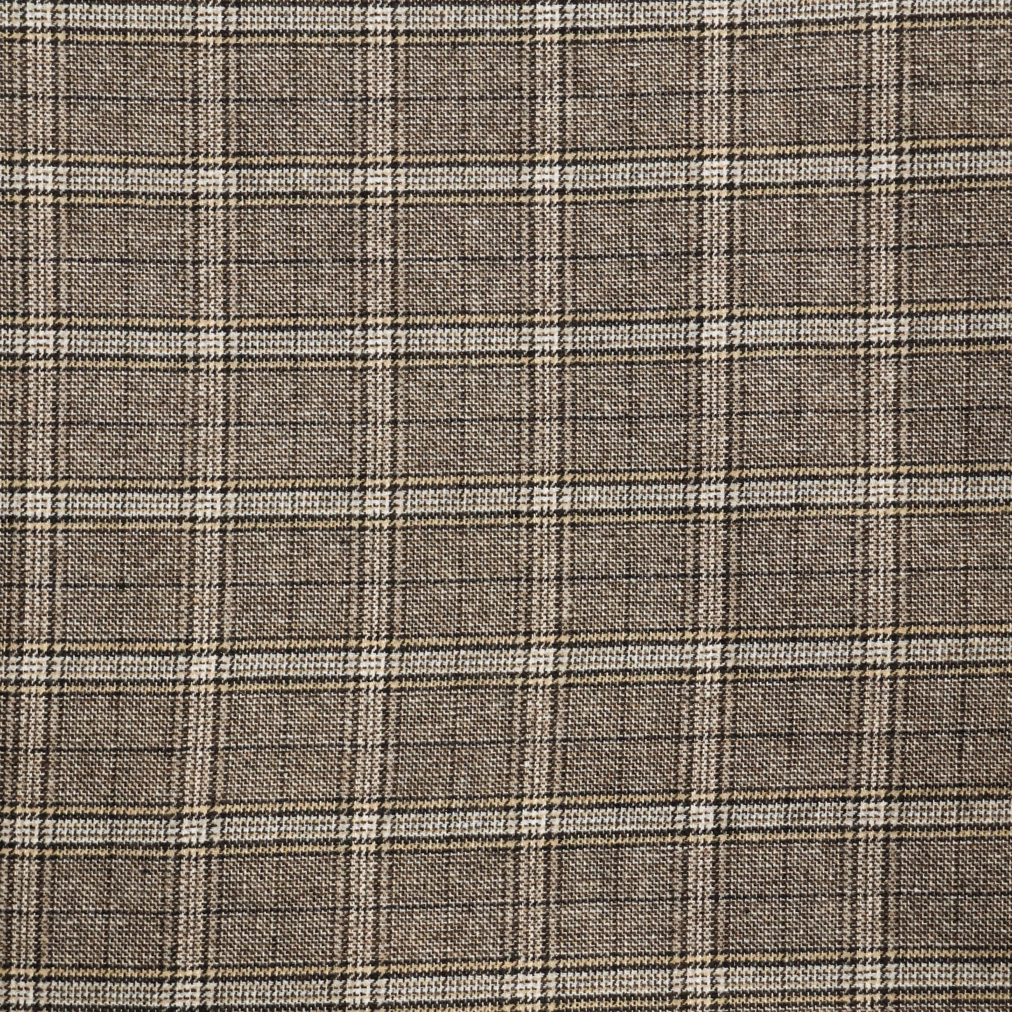 Wolmengeling bruin geruit met zeer lichte glinstering