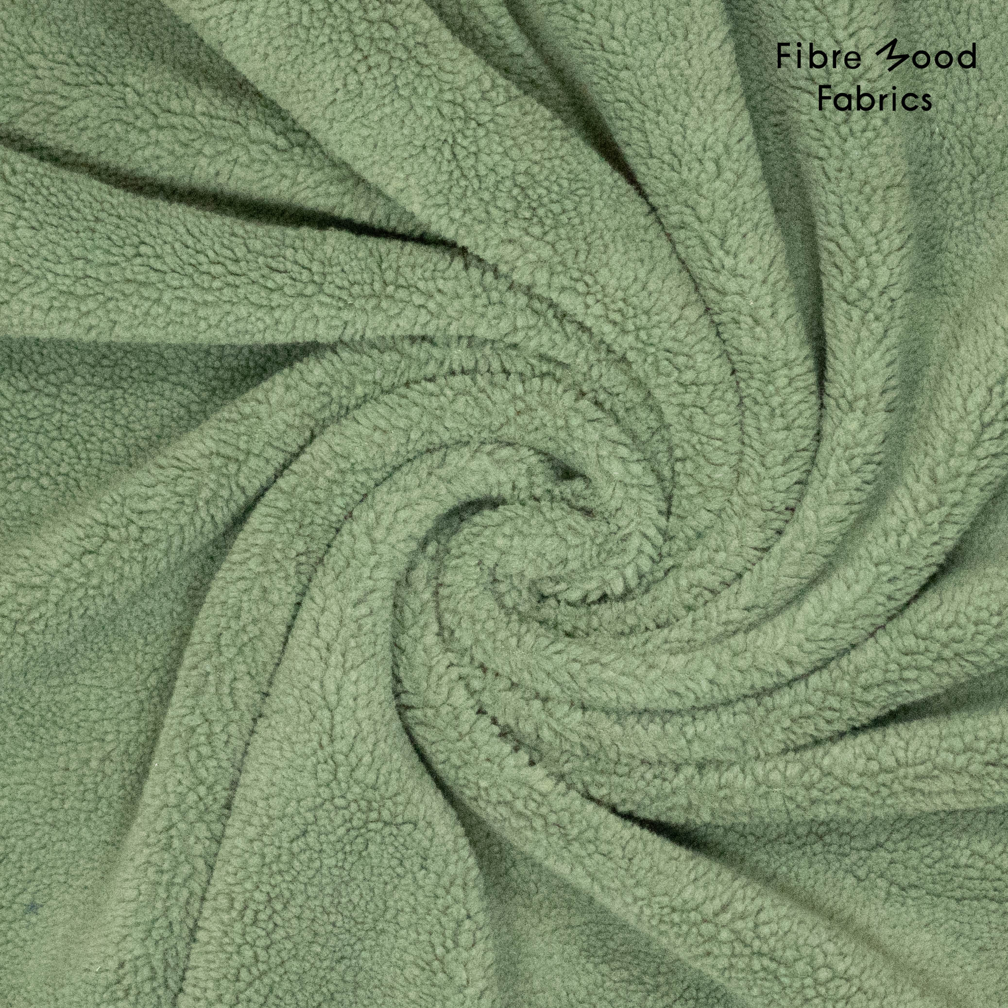 Teddy stof polyester groen  - Fibre Mood