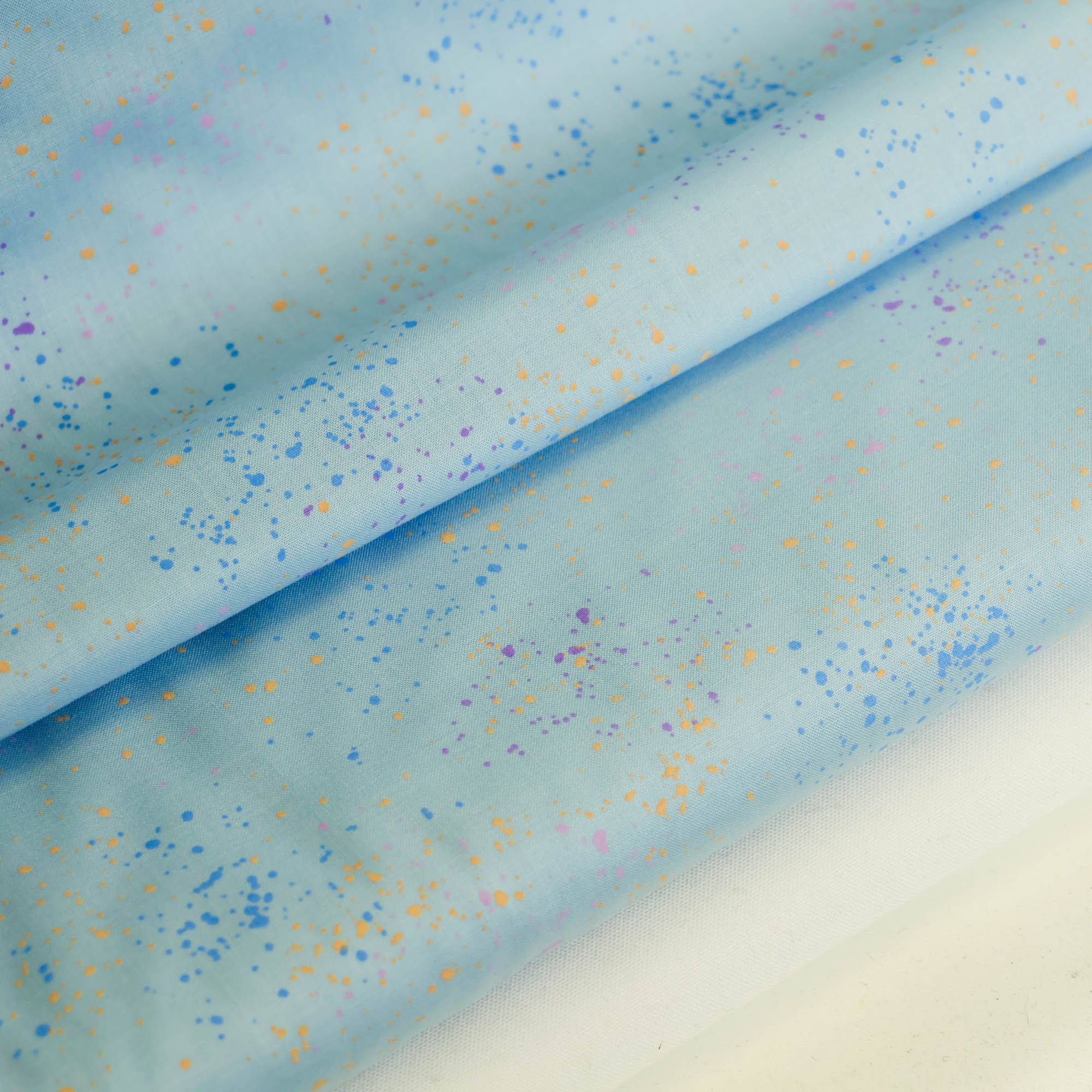 Katoen blauw met gekeurde spatten