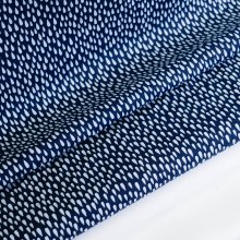 Katoen blauw met druppels