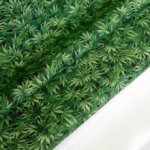 Katoen groen met blaadjes