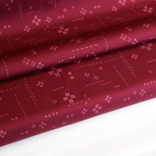 Katoen bordeaux met abstract patroon