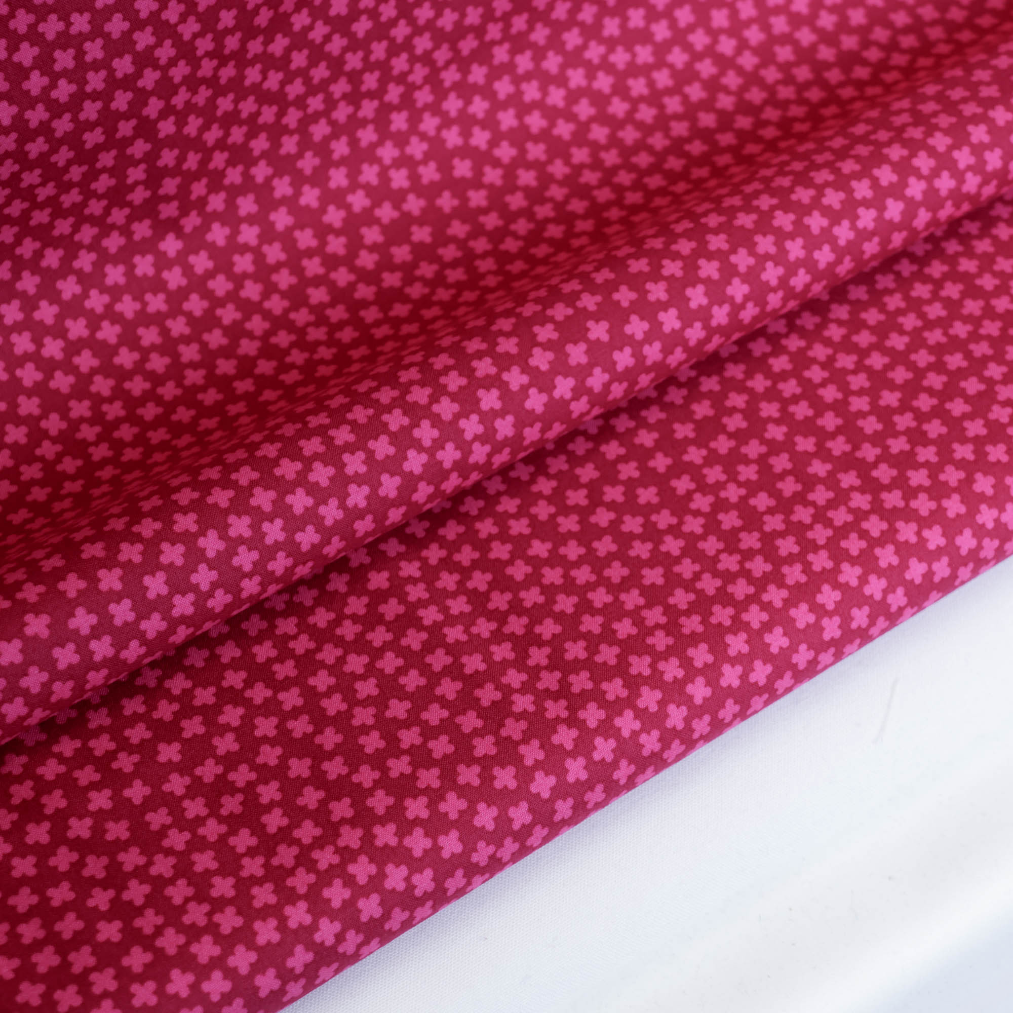 Katoen roze met bloemetjes