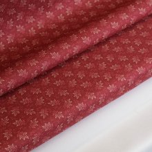 Katoen rood met blaadjes