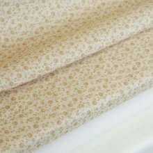 Katoen beige met bloementjes
