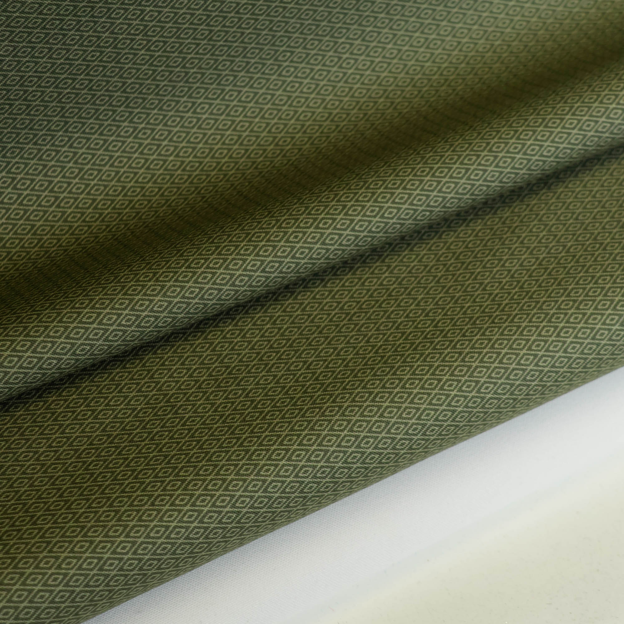 Katoen groen met patroon