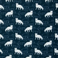 Tricot blauw met witte vos