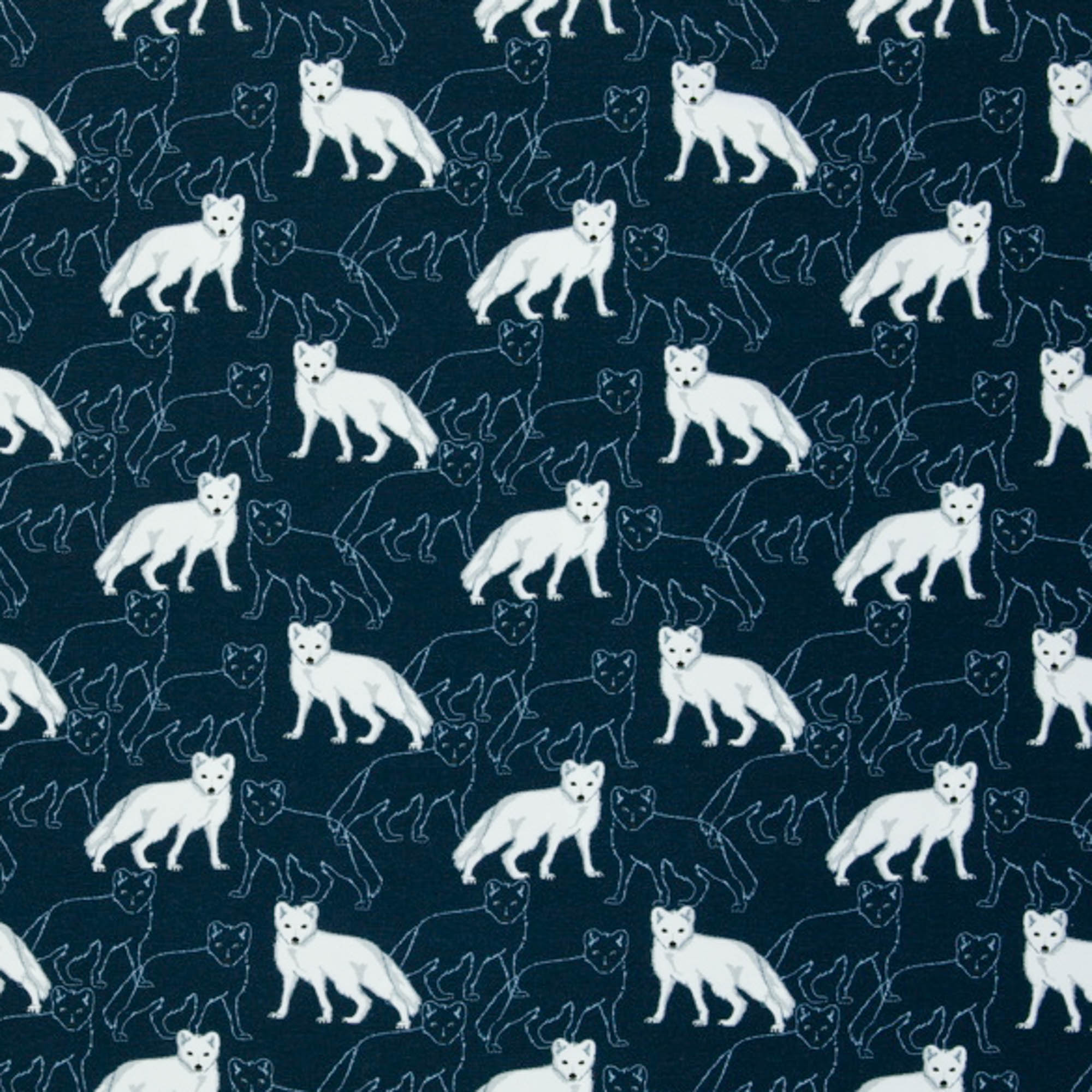 Tricot blauw met witte vos