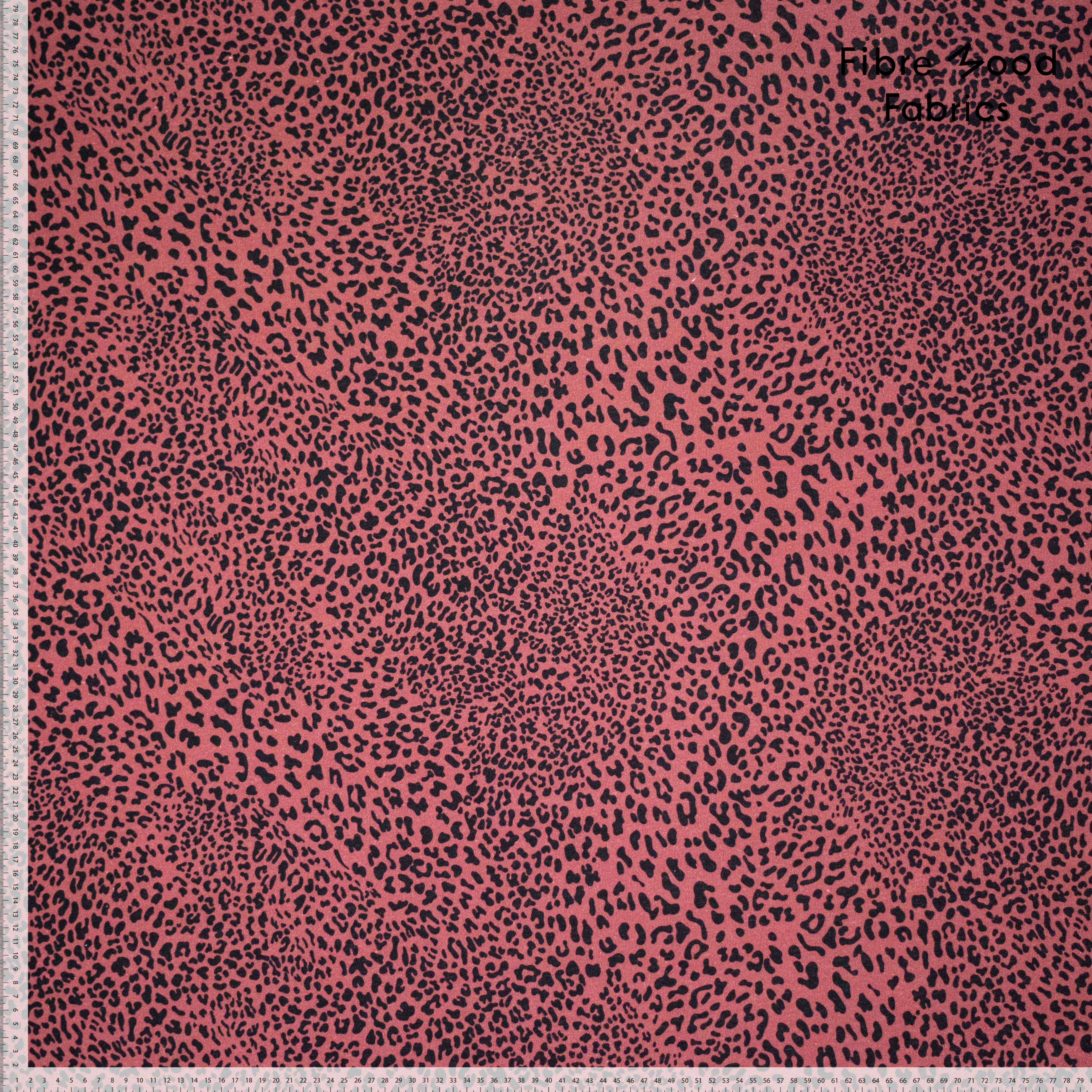 Zware sweaterstof roest met panterpatroon  - Fibre Mood