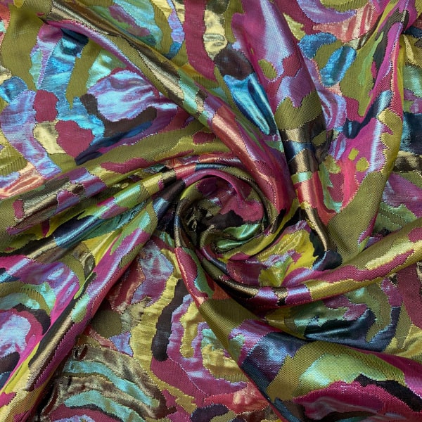 Jacquard bloemen metallic glanzend  - The Fasion Basement