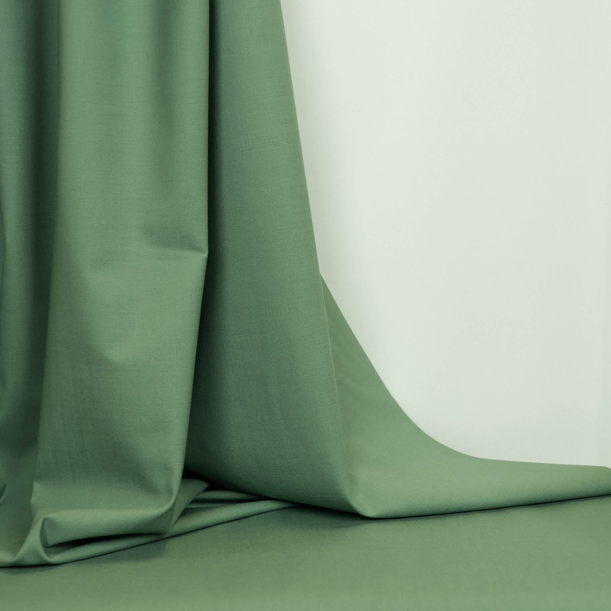Fijne wolmengeling met stretch oud groen