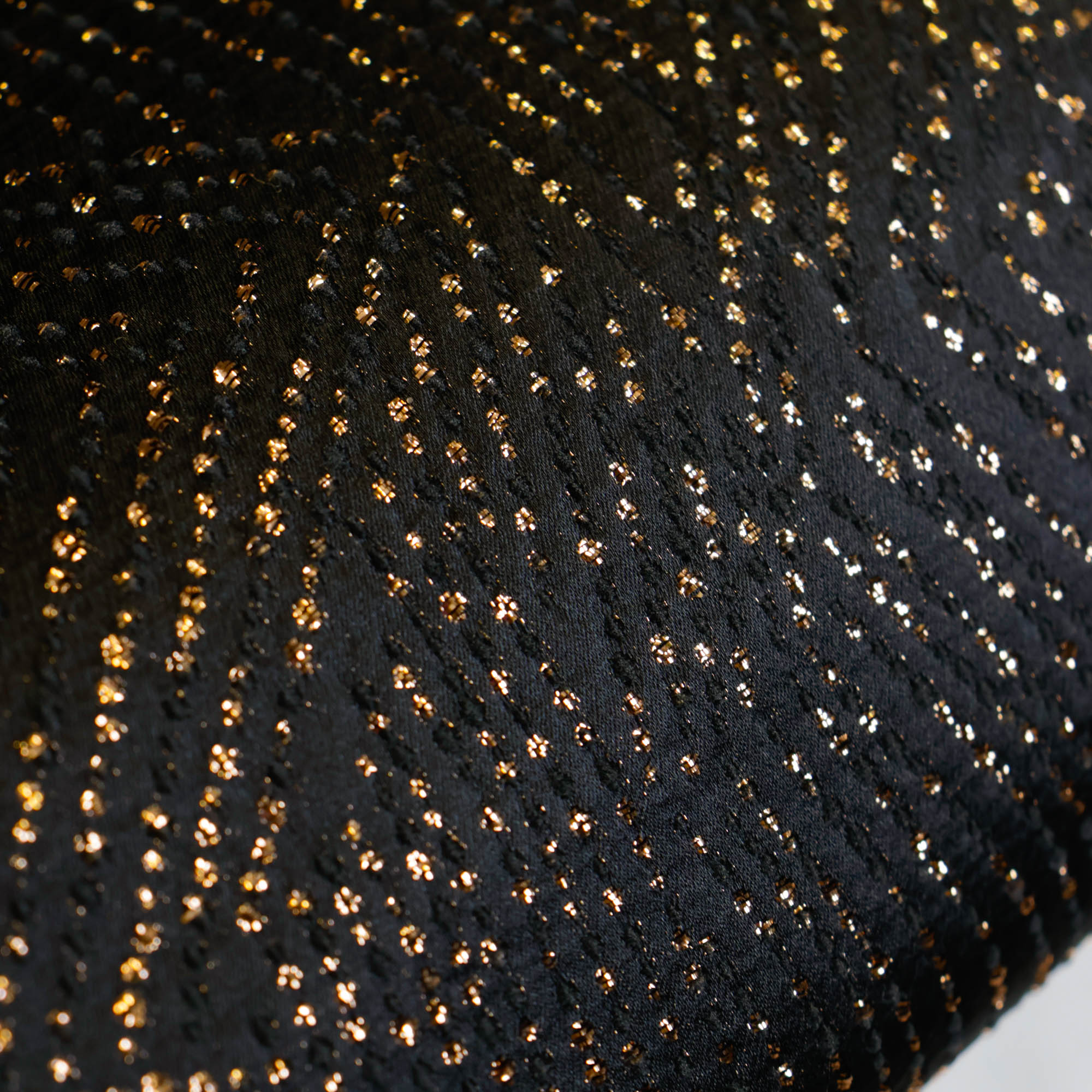 Jacquard polyester met gouden bloemen