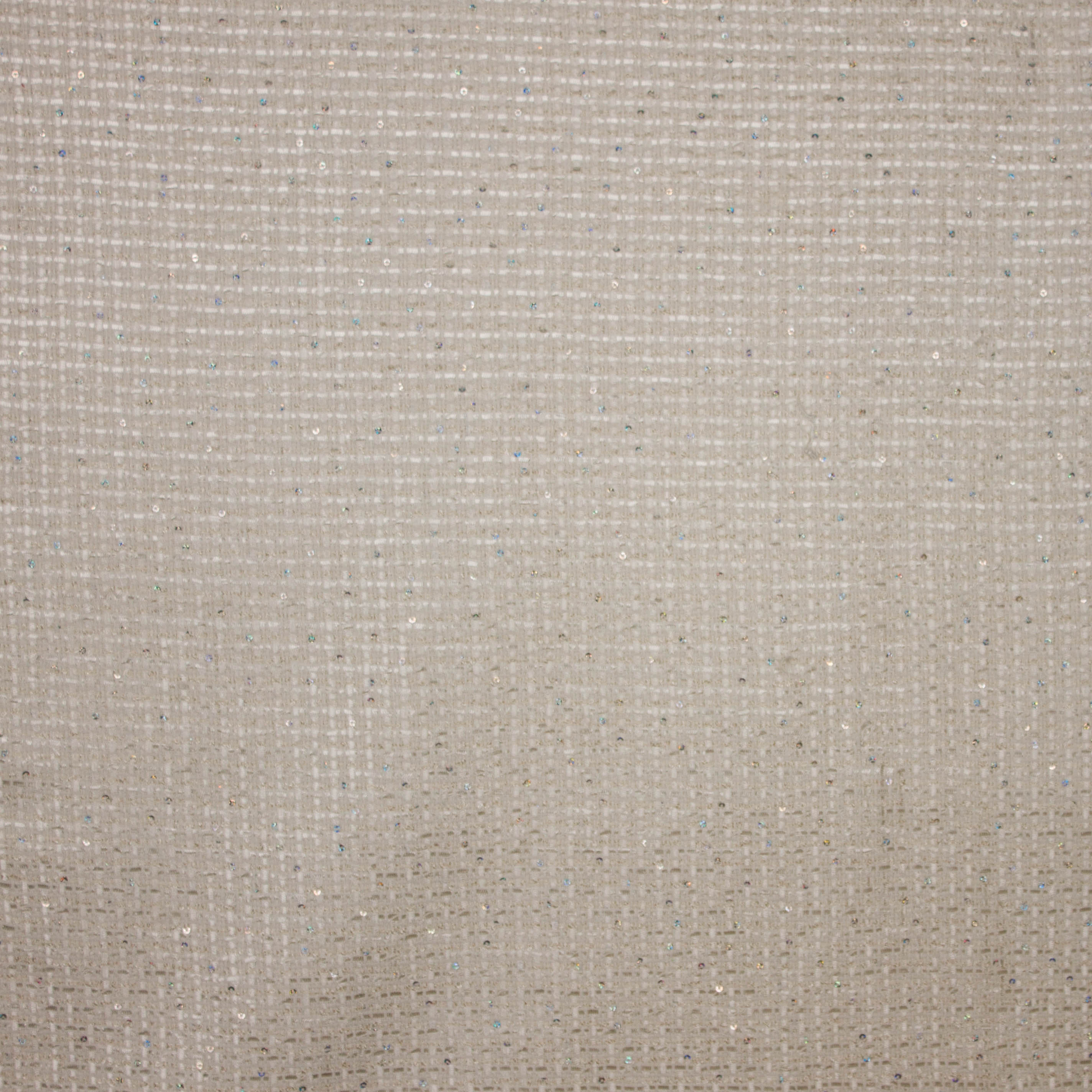 Witte Chanelstof met glitterpalletjes