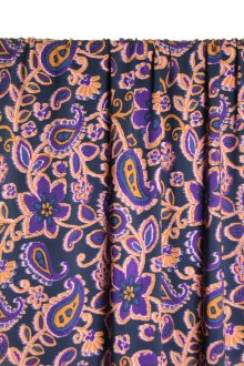 Viscose blauw met paisley print - Atelier Jupe