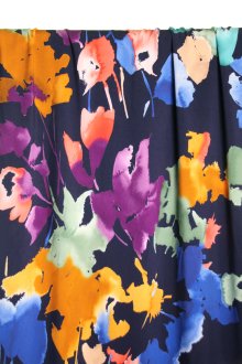 Viscose print blauw met bloemen - Atelier Jupe