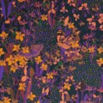 Viscose crêpe paars met bloemenprint  - A La Ville