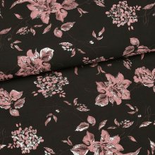 Jacquard zwart met roos bloemenpatroon en lurexdraad - Knipmode 11/2025