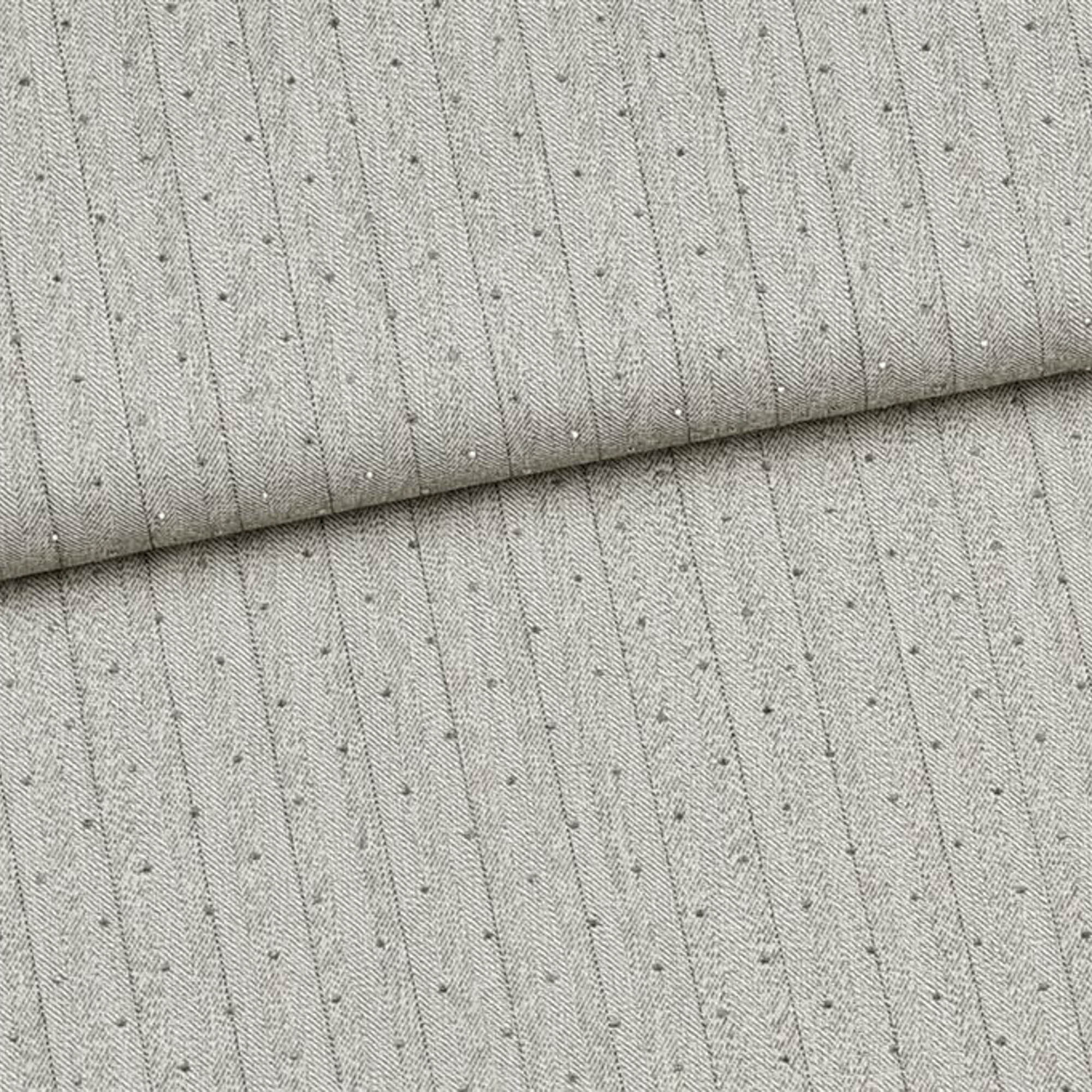 Polyestermengeling grijs met diamantjes