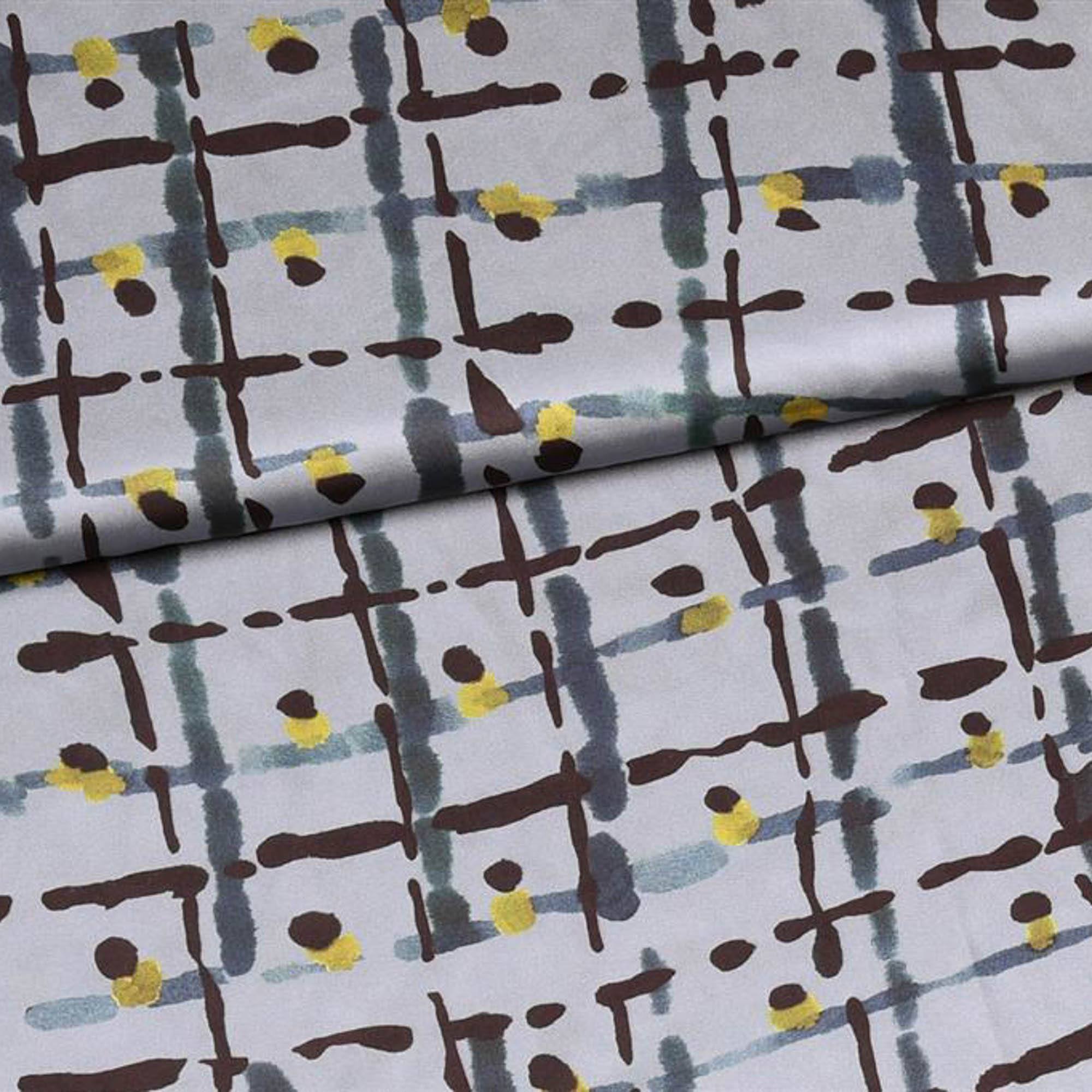 Polyester donker lila met abstract patroon