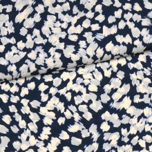 Polyester donker blauw met abstract patroon