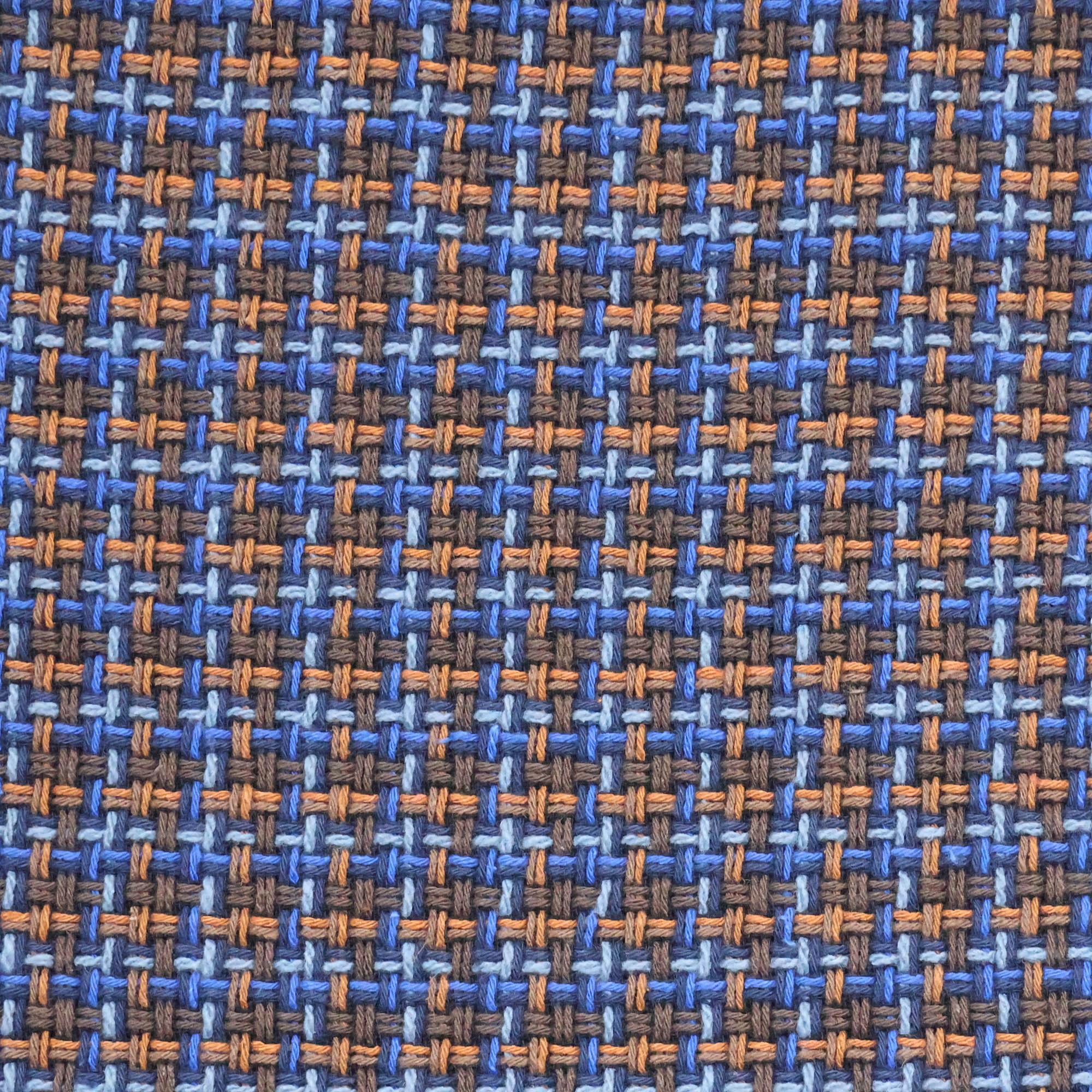 Chanel grofgeweven blauw met bruine tinten