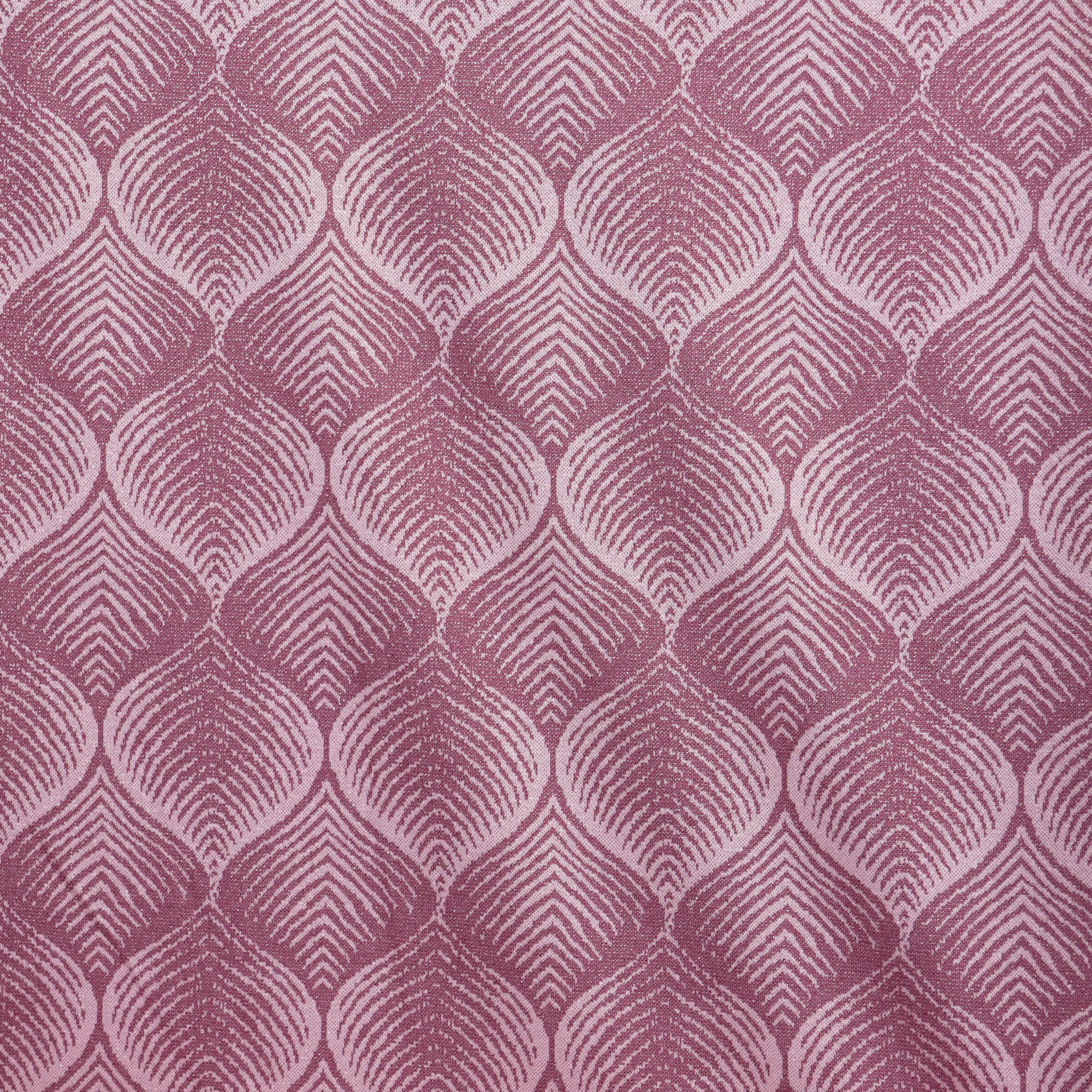 Jacquard tricot roze met abstract patroon en lichte glinstering