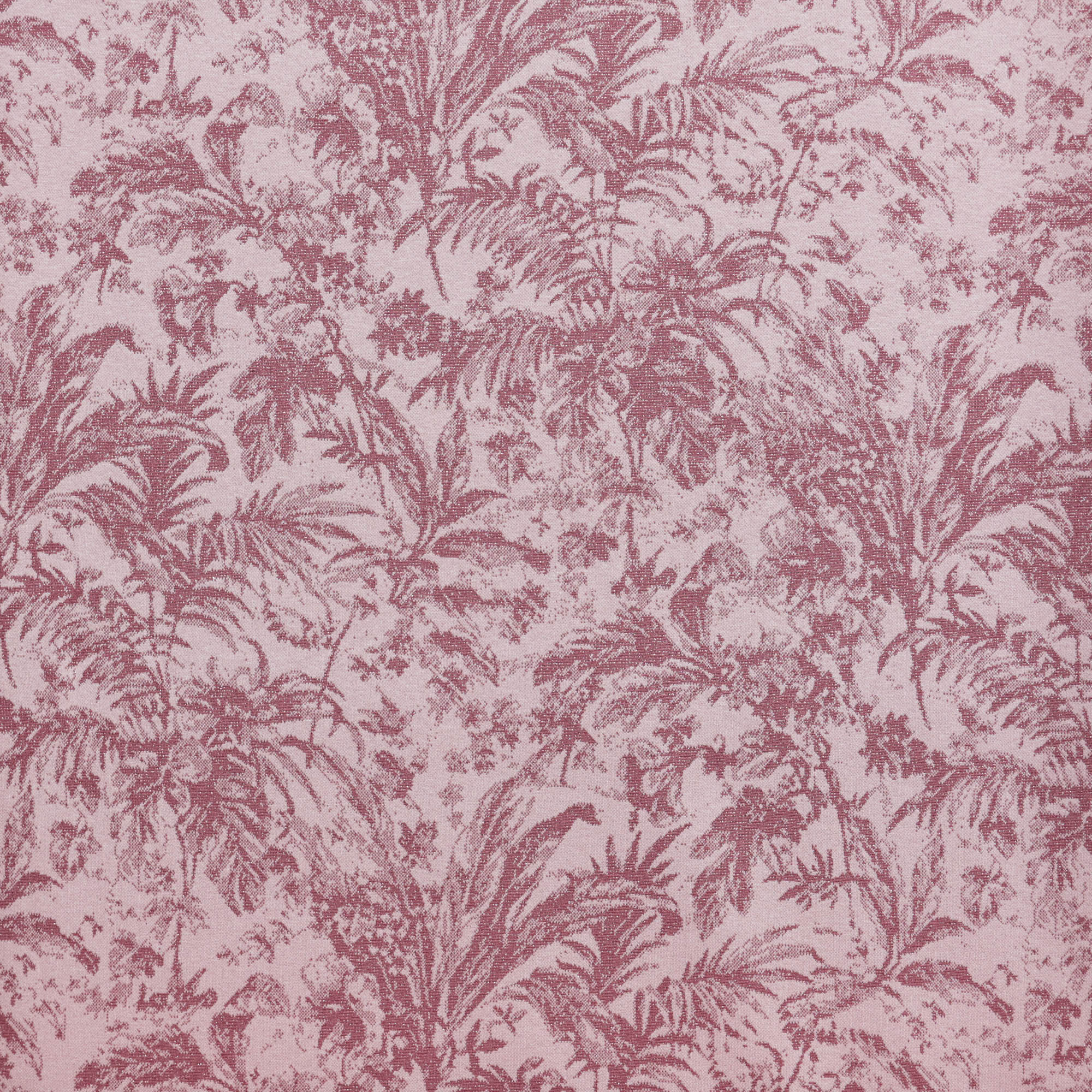 Jacquard tricot roze met bloemenpatroon en lichte glinstering