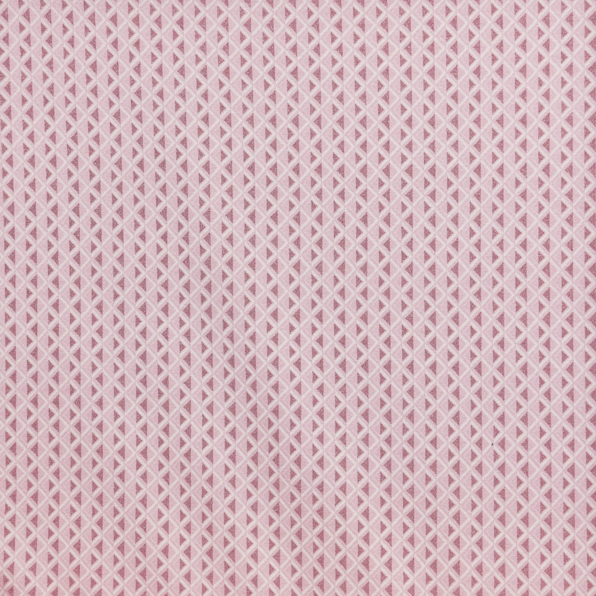 Jacquard tricot roze met driehoek patroon en lichte glinstering