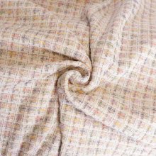 Tweed zacht roze met kleurenpatroon en lichte glinstering  - A La Ville
