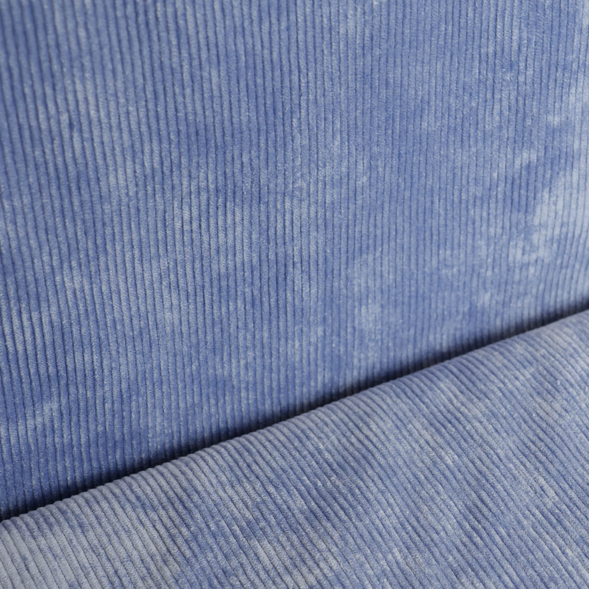 Ribfluweel blauw