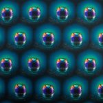 French terry gebrusht blauw met motorhelmen 'Planet Motor'