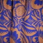 Mantelwol met blauw en beige print - Atelier Jupe