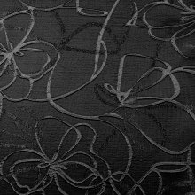 Jacquard zwart met abstracte bloemen  - Lorré
